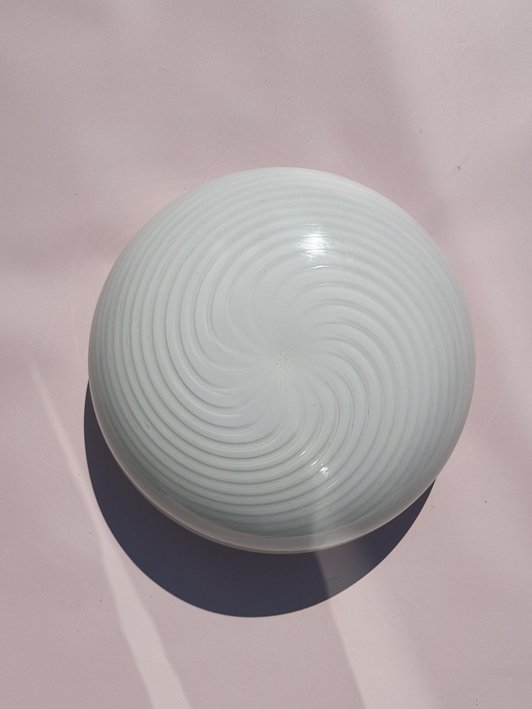 Vintage Murano Plafondlampe i Hvidt Swirl Glas | Loft-/Væglampe Ø29 cm Studio Hafnia