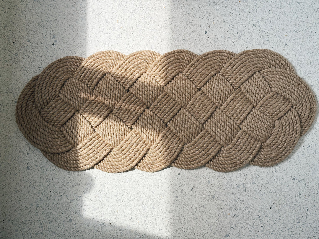 Original Ocean Plait Dørmåtte af håndflettet jute | 99 x 41 cm Studio Hafnia