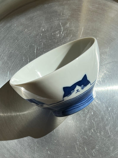 Japansk skål med 5 blå katte | 11 cm Studio Hafnia