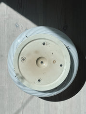 Back of white Murano plafond lamp with base plate and socket, Ø32 cm