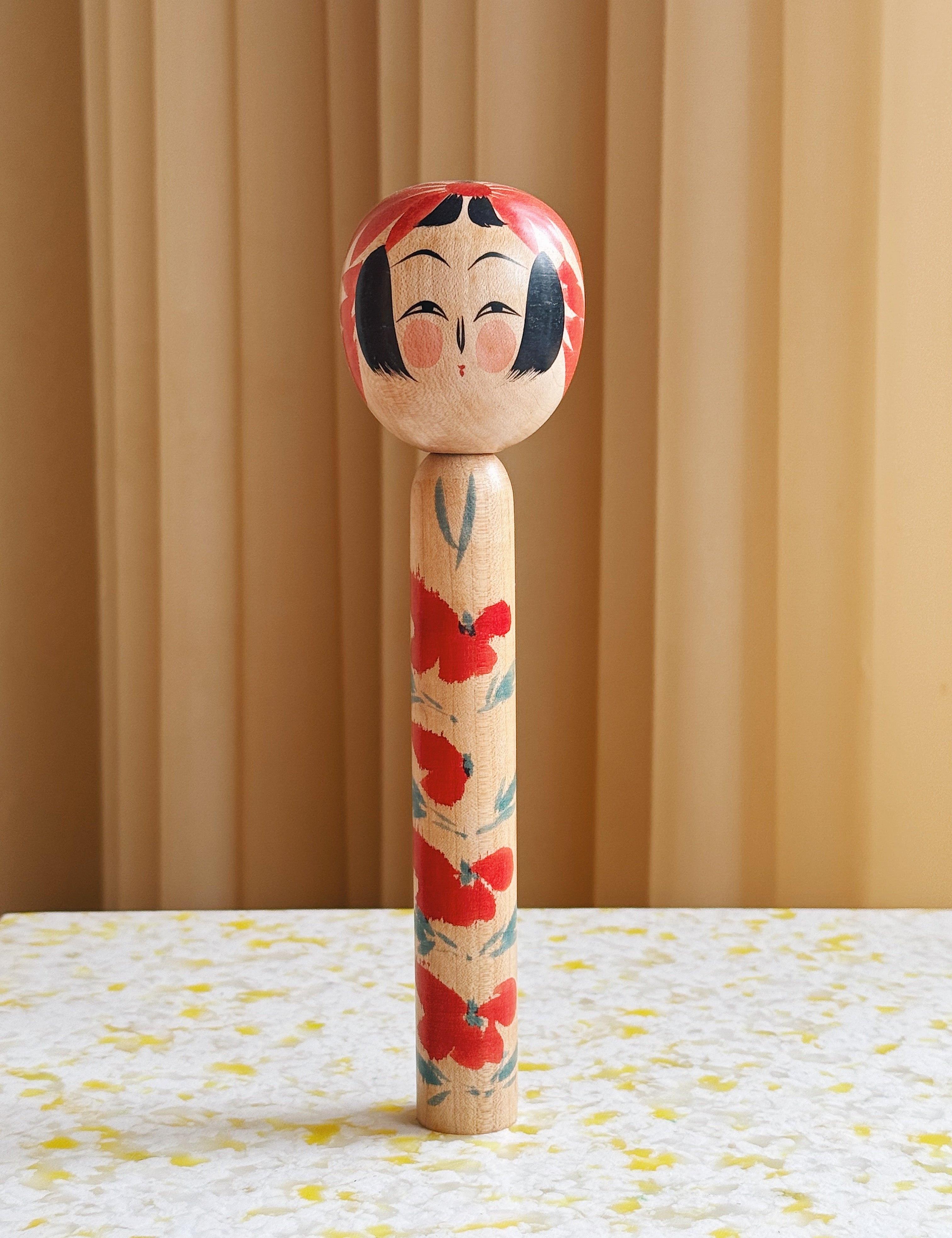 Vintage Kokeshi Dukke Nr. 209 fra Japan – Håndlavet | H21 cm Studio Hafnia