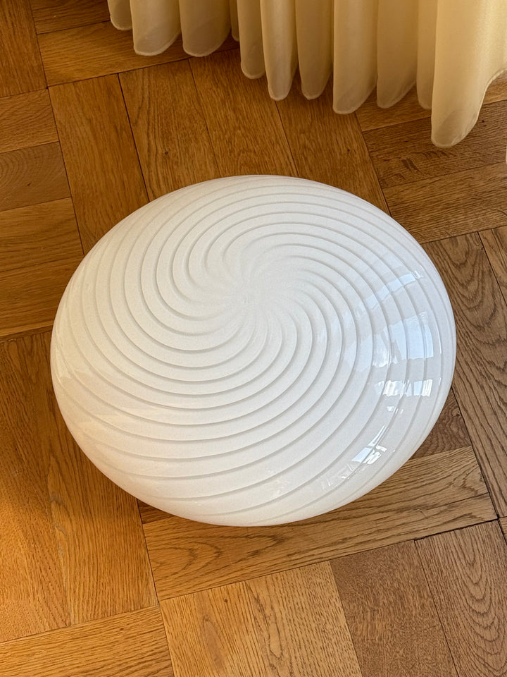 Vintage Murano plafond loftslampe/væglampe | Hvid, Ø35 cm