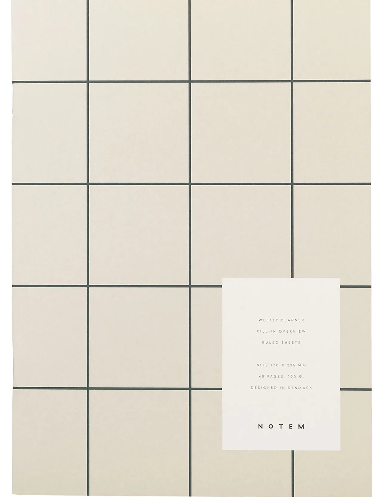 Notem studio, Uma Weekly Planner book, Light gray Notem studio