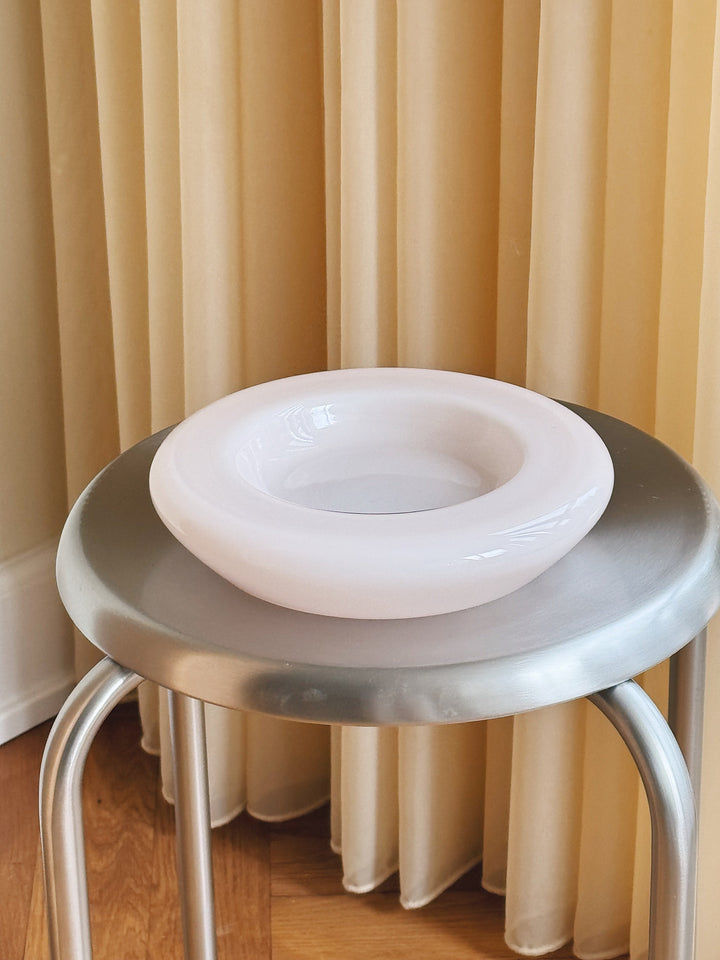 Vintage Murano skål i rosa opalineglas | Michielotto | Ø21 cm Murano