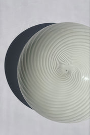 White Murano swirl plafond lamp Ø34 cm with domed shape and swirl pattern