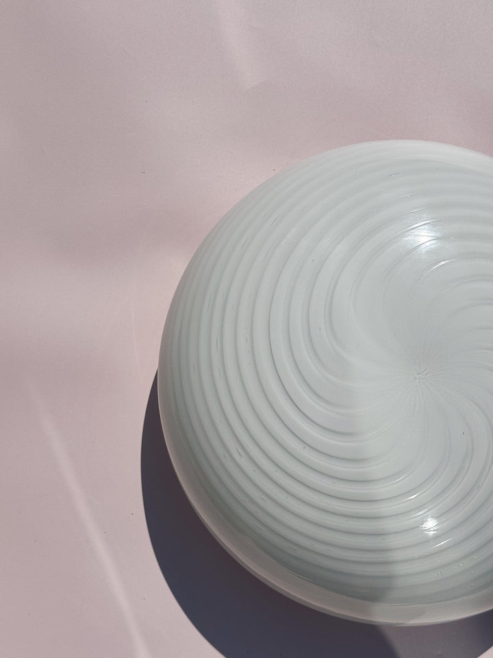 Vintage Murano Plafondlampe i Hvidt Swirl Glas | Loft-/Væglampe Ø29 cm Studio Hafnia