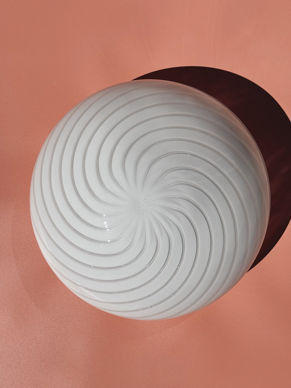 Vintage Murano plafondlampe i hvidt swirl-glas | Loft- og væglampe Ø30 cm Studio Hafnia