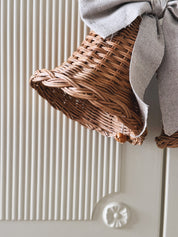 Sæt med 2 Hængende Rattan Juleklokker med Naturfarvet Sløjfe | D15 x H15 cm Studio Hafnia