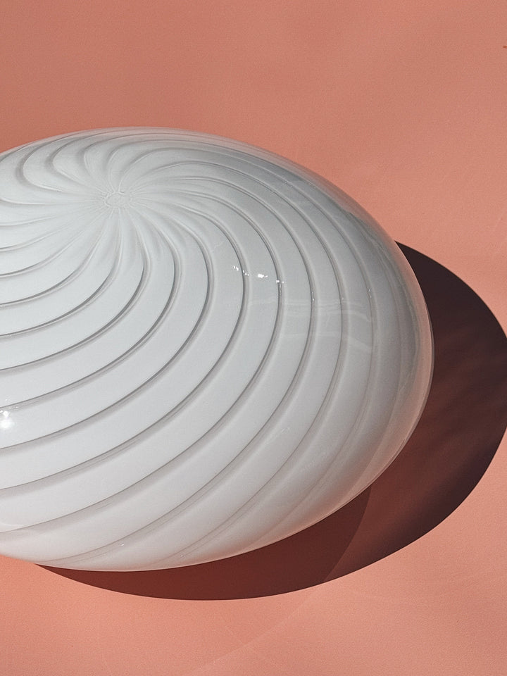 Vintage Murano plafondlampe i hvidt swirl-glas | Loft- og væglampe Ø30 cm Studio Hafnia