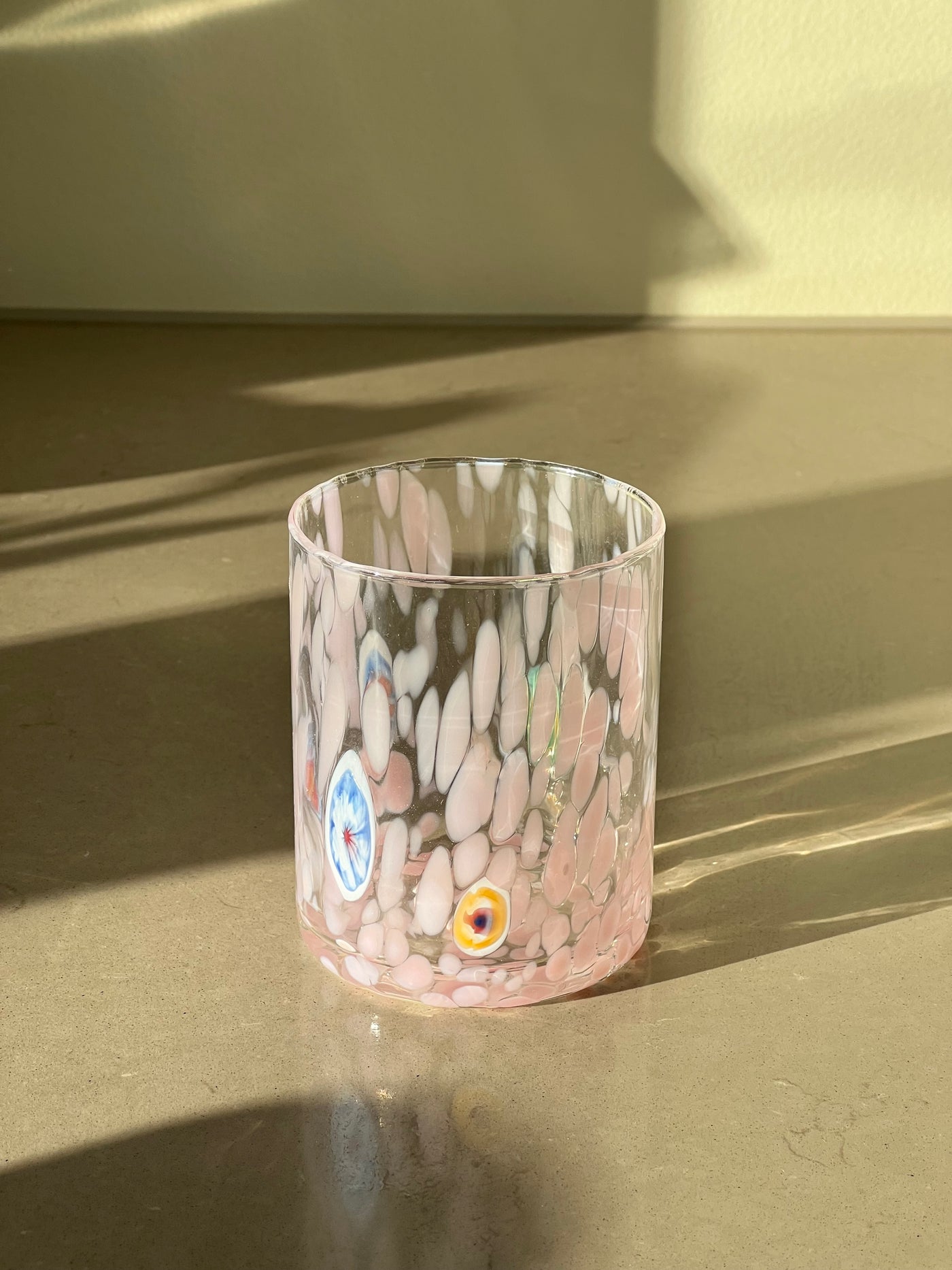 Murano Drikkeglas med flad bund | Pink Murano