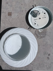 White Murano ceiling lamp with detached base, Ø27 cm