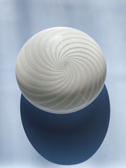 Vintage Murano Swirl Plafond lofts/væglampe | Hvid 30 cm Murano