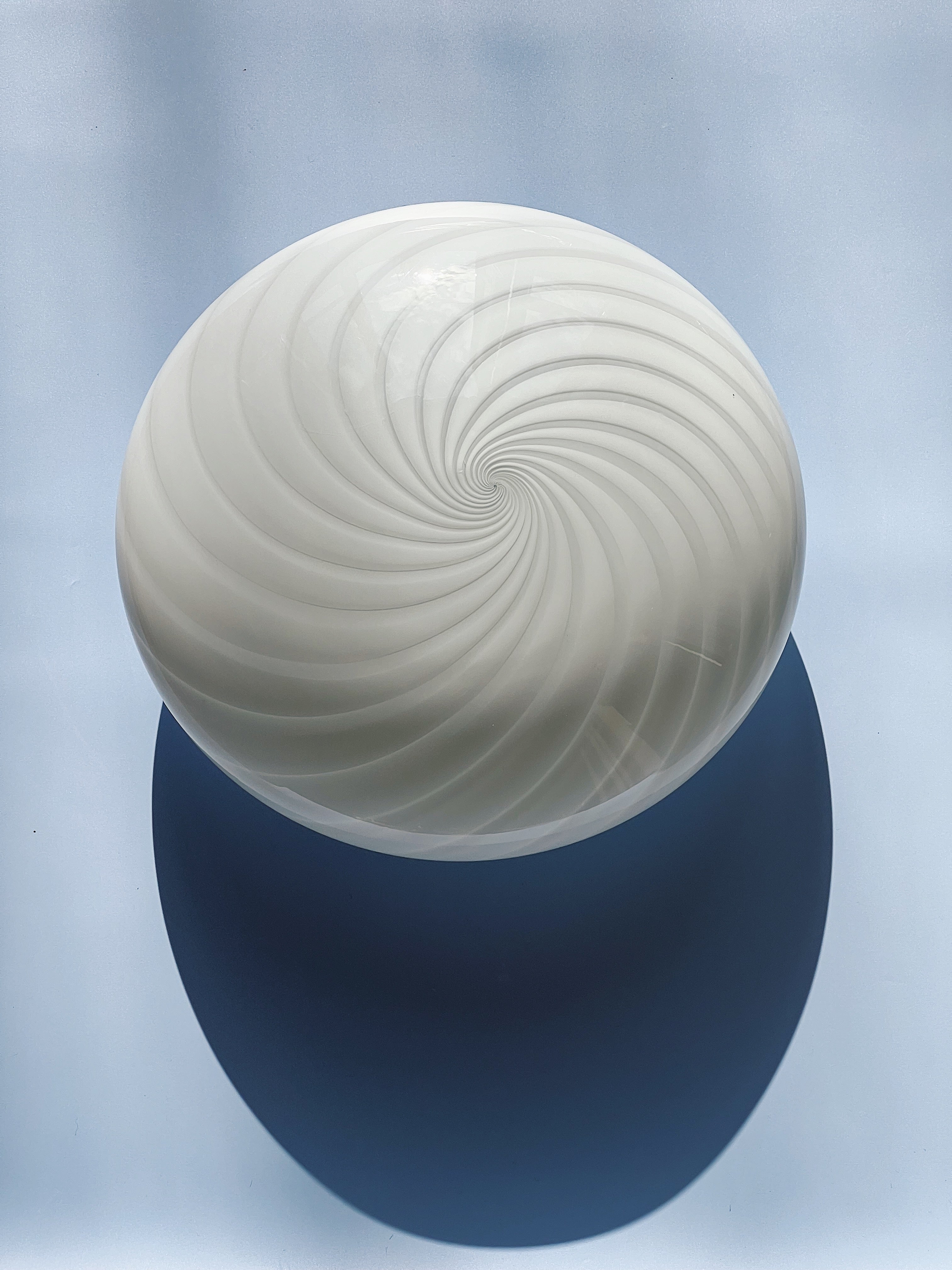 Vintage Murano Swirl Plafond lofts/væglampe | Hvid 30 cm Murano