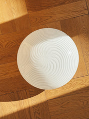 Vintage Murano Swirl Plafond lofts/væglampe | Hvid 28 cm Murano