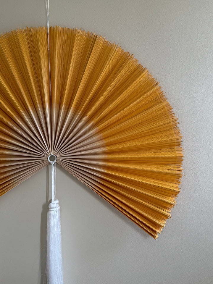 Handmade bamboo fan from Vietnam | Yellow - 2 sizes