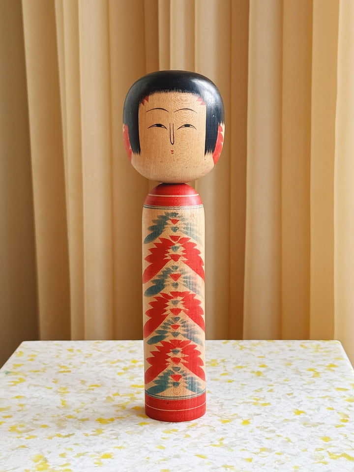 Vintage Kokeshi Dukke Nr. 195 fra Japan – Håndlavet | H24,5 cm Studio Hafnia