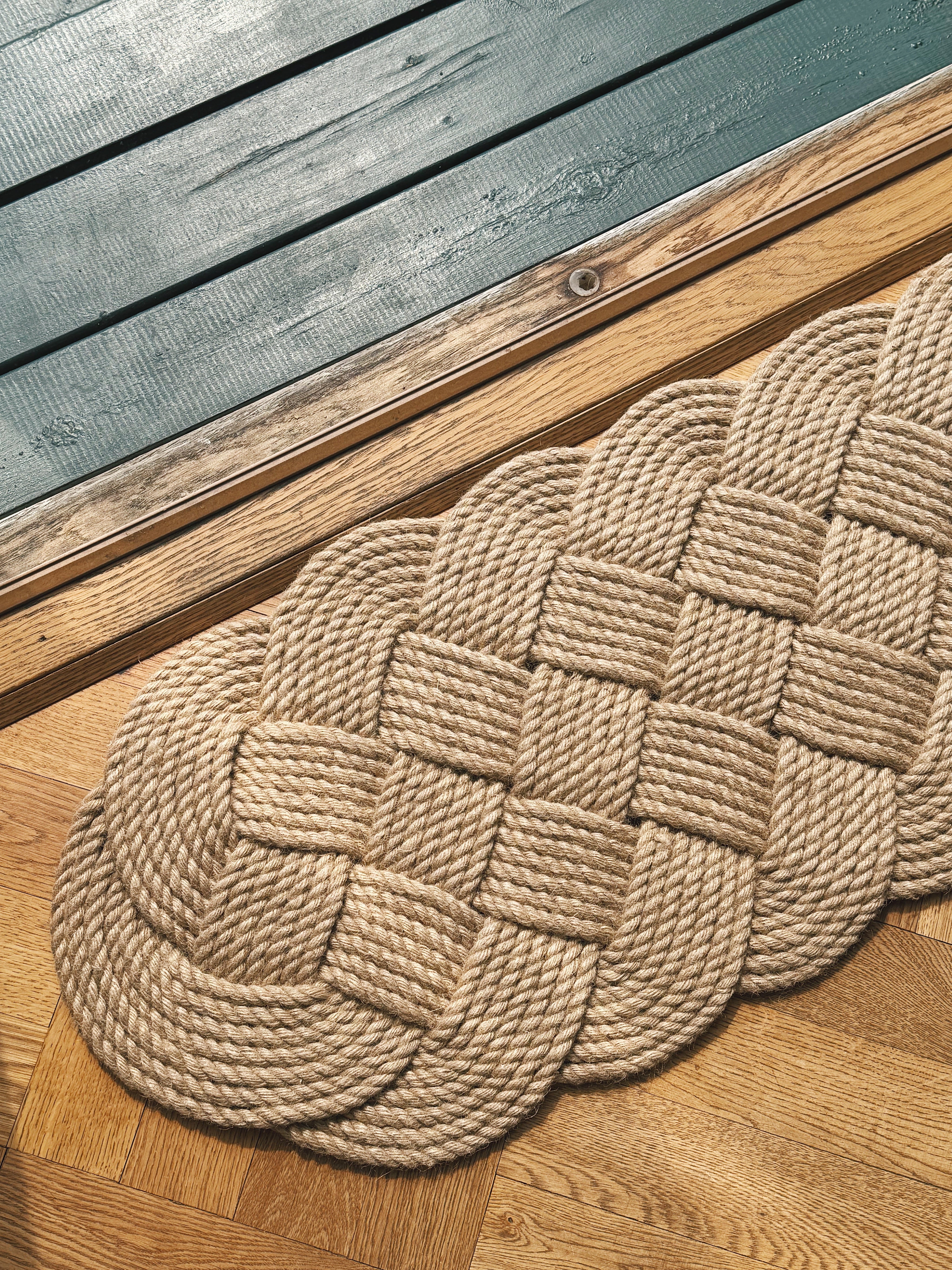 Original Ocean Plait Dørmåtte af håndflettet jute | 99 x 41 cm Studio Hafnia