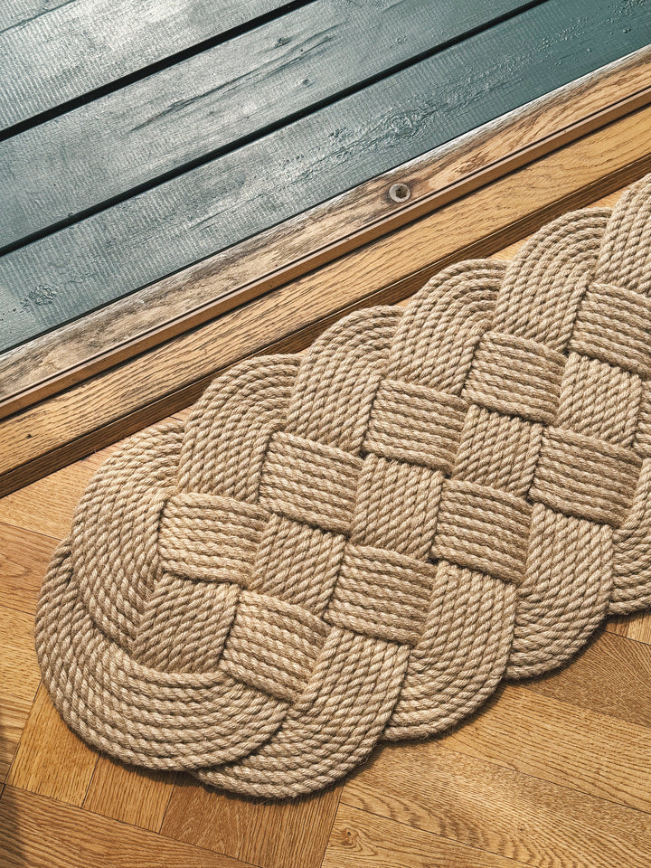 Original Ocean Plait Dørmåtte af håndflettet jute | 99 x 41 cm Studio Hafnia
