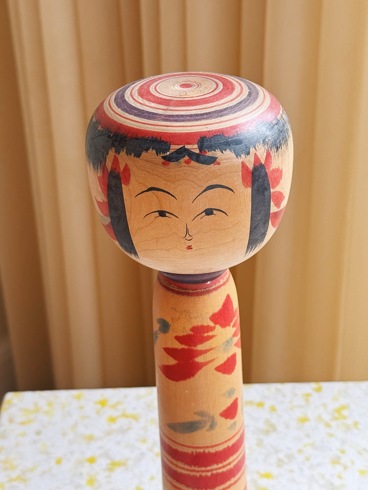 Vintage Kokeshi Dukke Nr. 212 fra Japan – Håndlavet | H30 cm Studio Hafnia