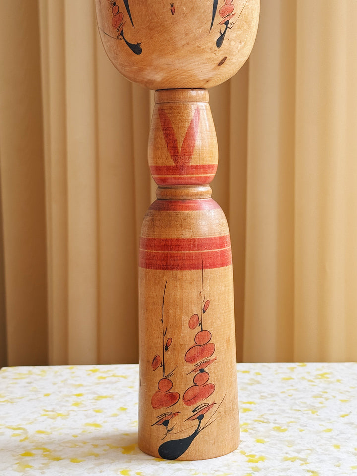 Vintage Kokeshi Dukke Nr. 214 fra Japan – Håndlavet | H31 cm Studio Hafnia