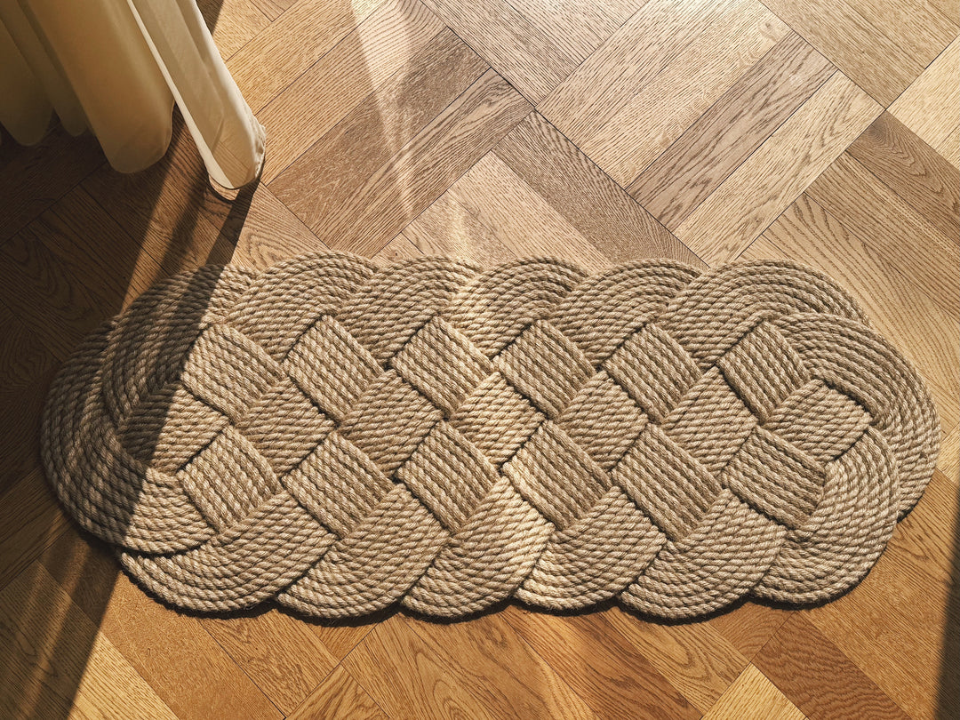Original Ocean Plait Dørmåtte af håndflettet jute | 99 x 41 cm Studio Hafnia