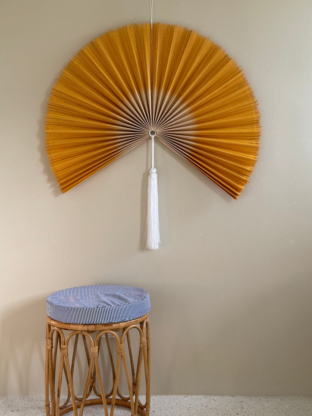 Handmade bamboo fan from Vietnam | Yellow - 2 sizes