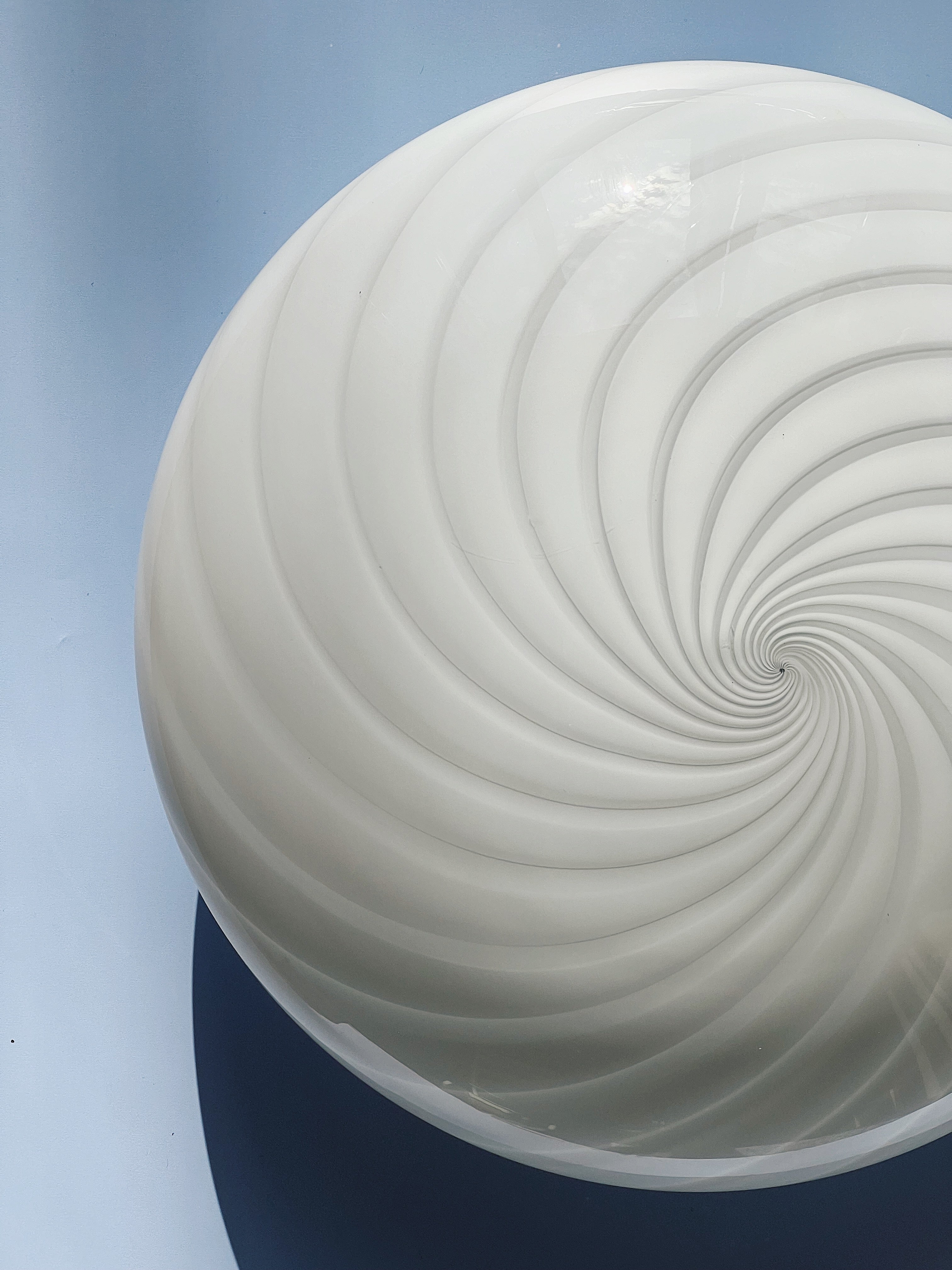 Vintage Murano Swirl Plafond lofts/væglampe | Hvid 30 cm Murano