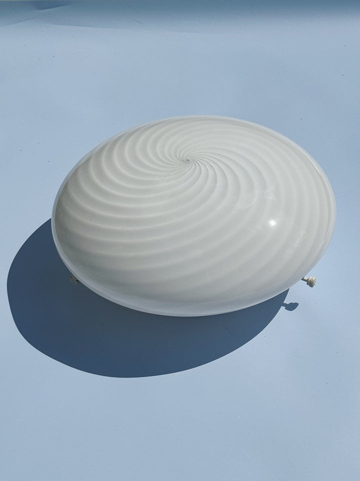 Vintage Murano Plafondlampe med Messingkant | Ø36 cm Studio Hafnia