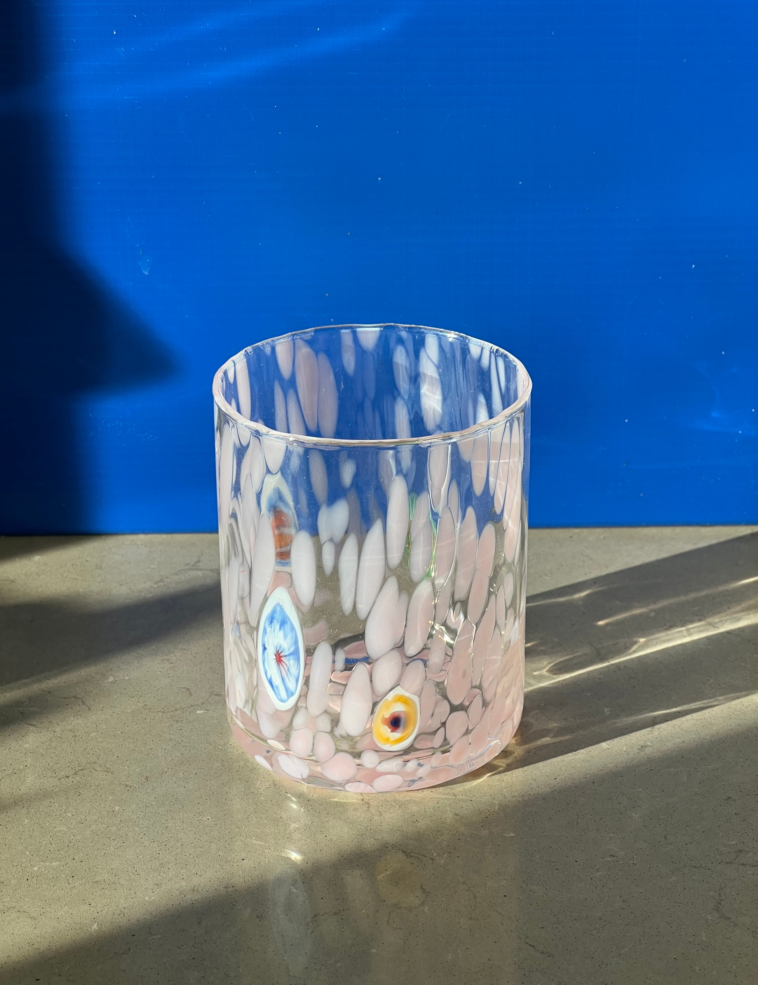 Murano Drikkeglas med flad bund | Pink Murano