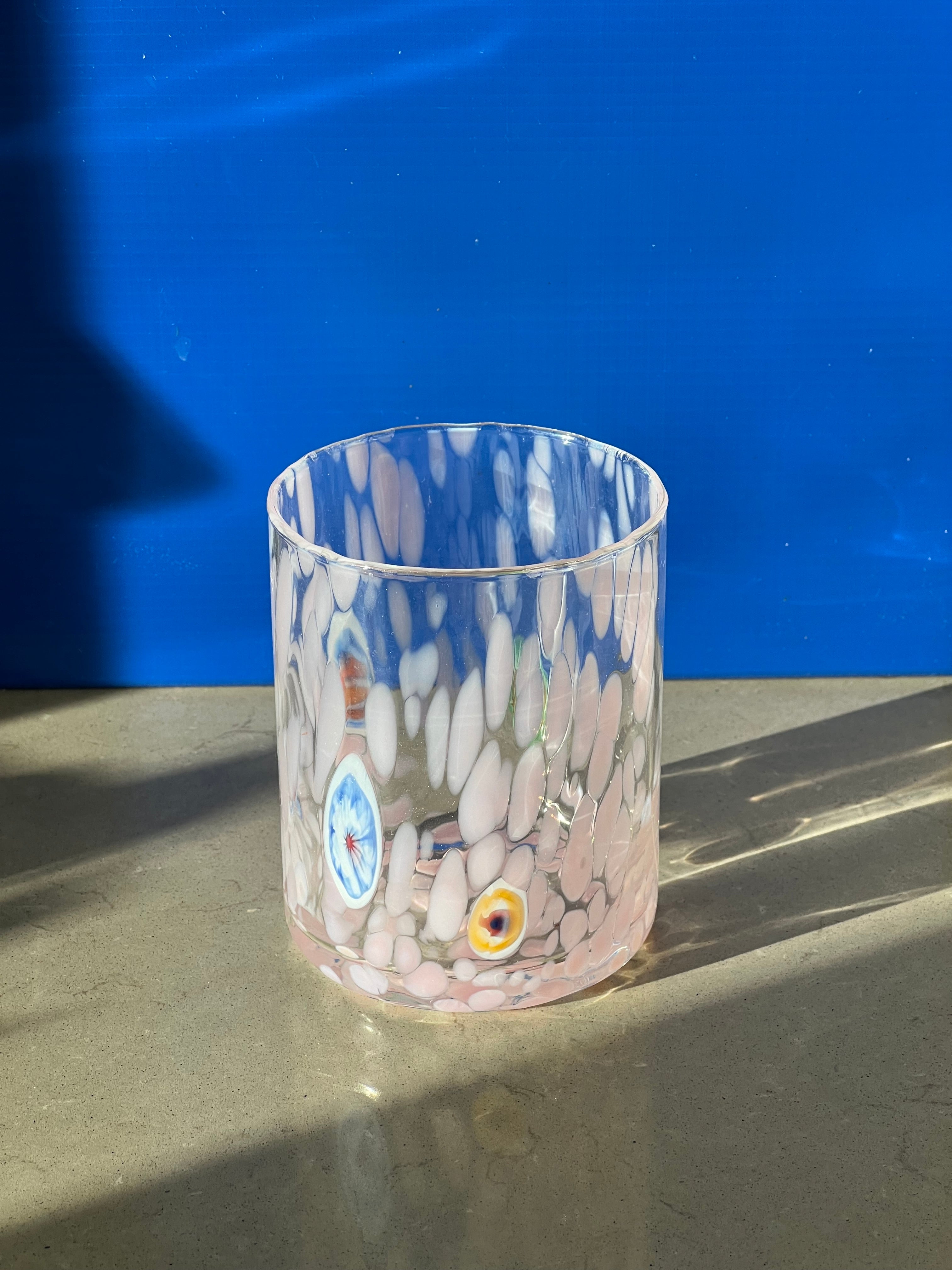 Murano Drikkeglas med flad bund | Pink Murano