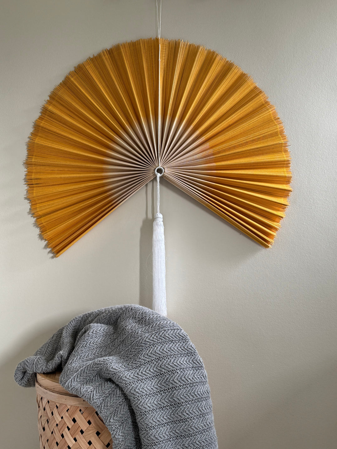 Handmade bamboo fan from Vietnam | Yellow - 2 sizes