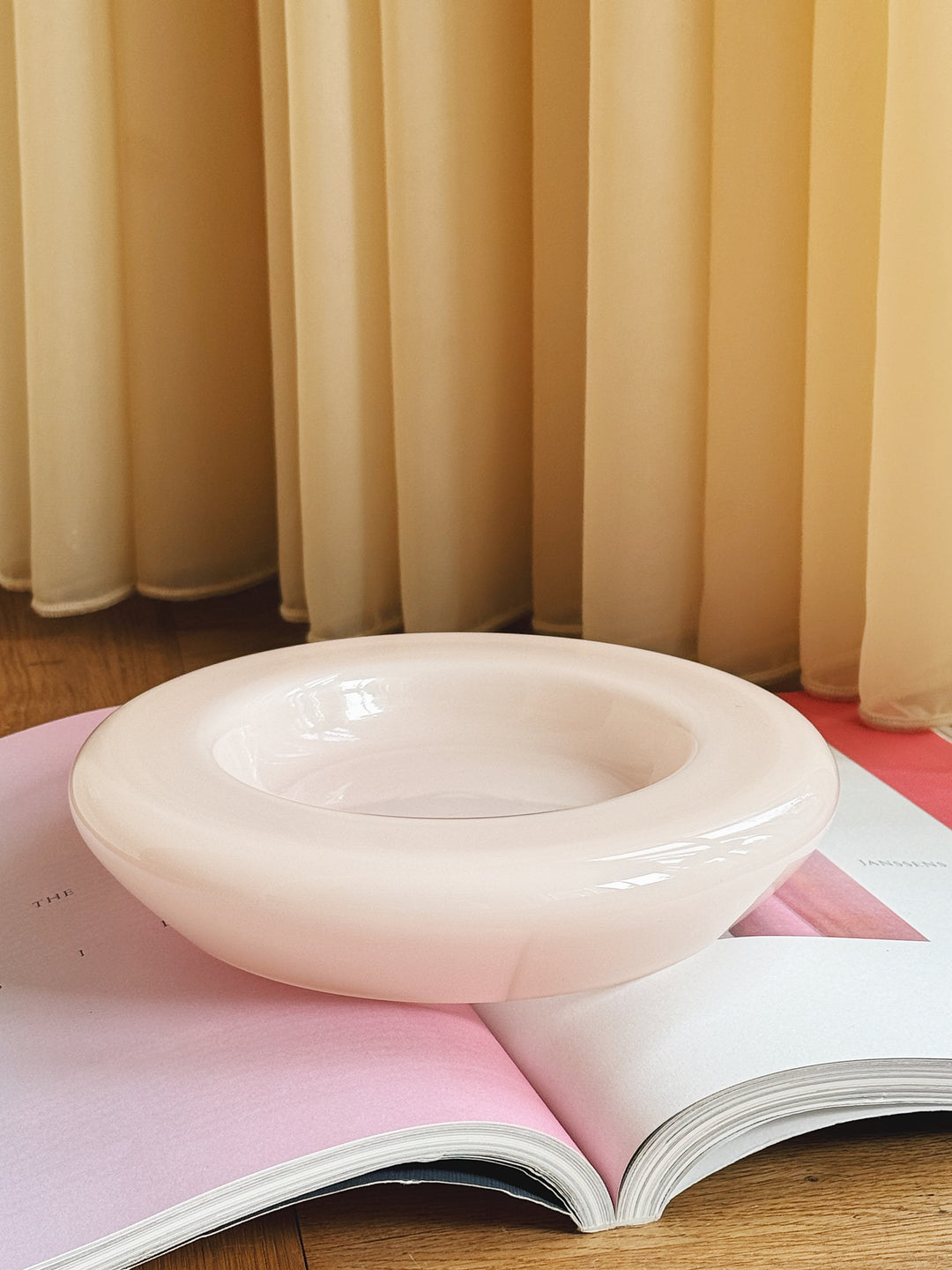 Vintage Murano skål i rosa opalineglas | Michielotto | Ø21 cm Murano