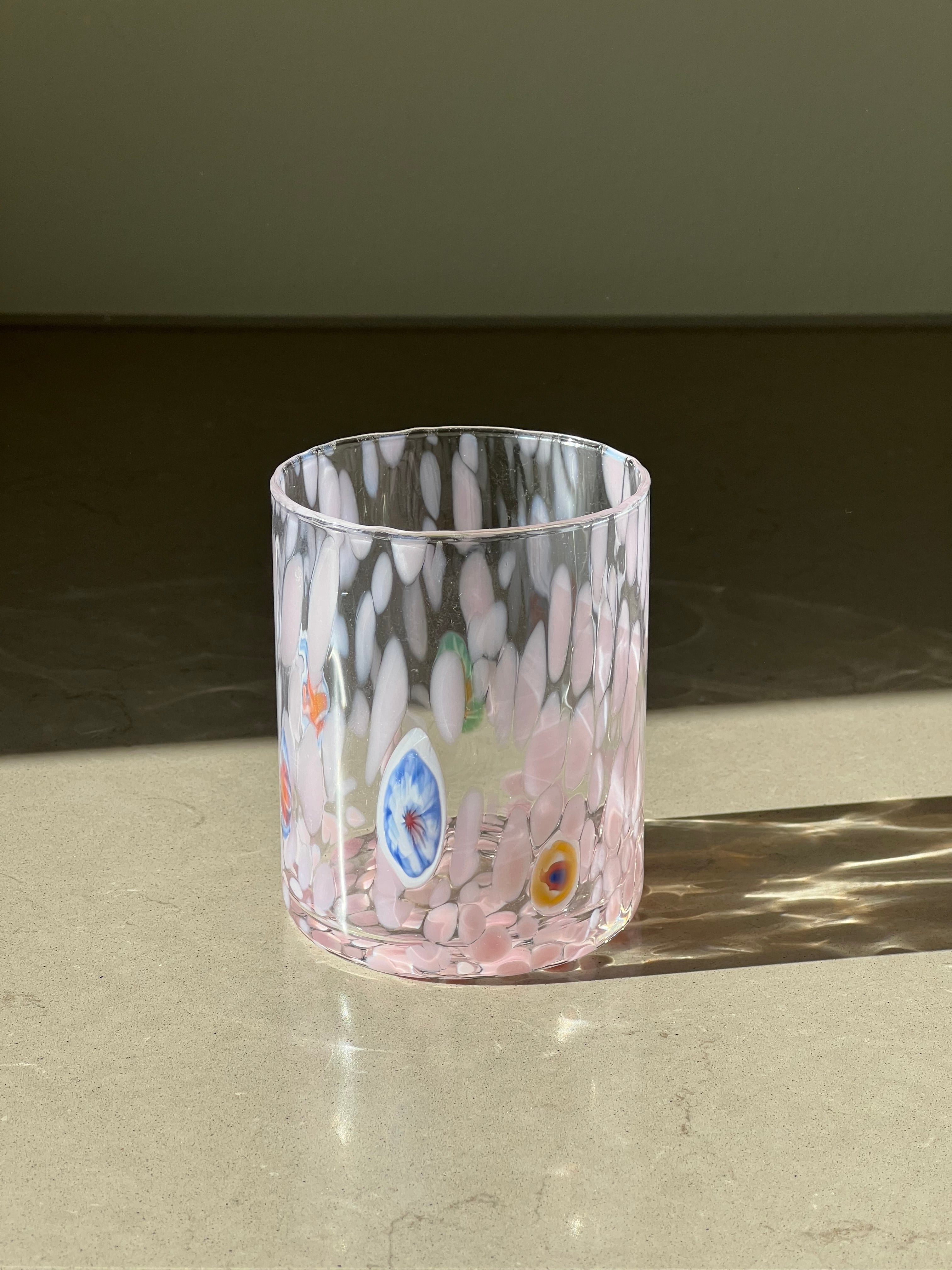 Murano Drikkeglas med flad bund | Pink Murano