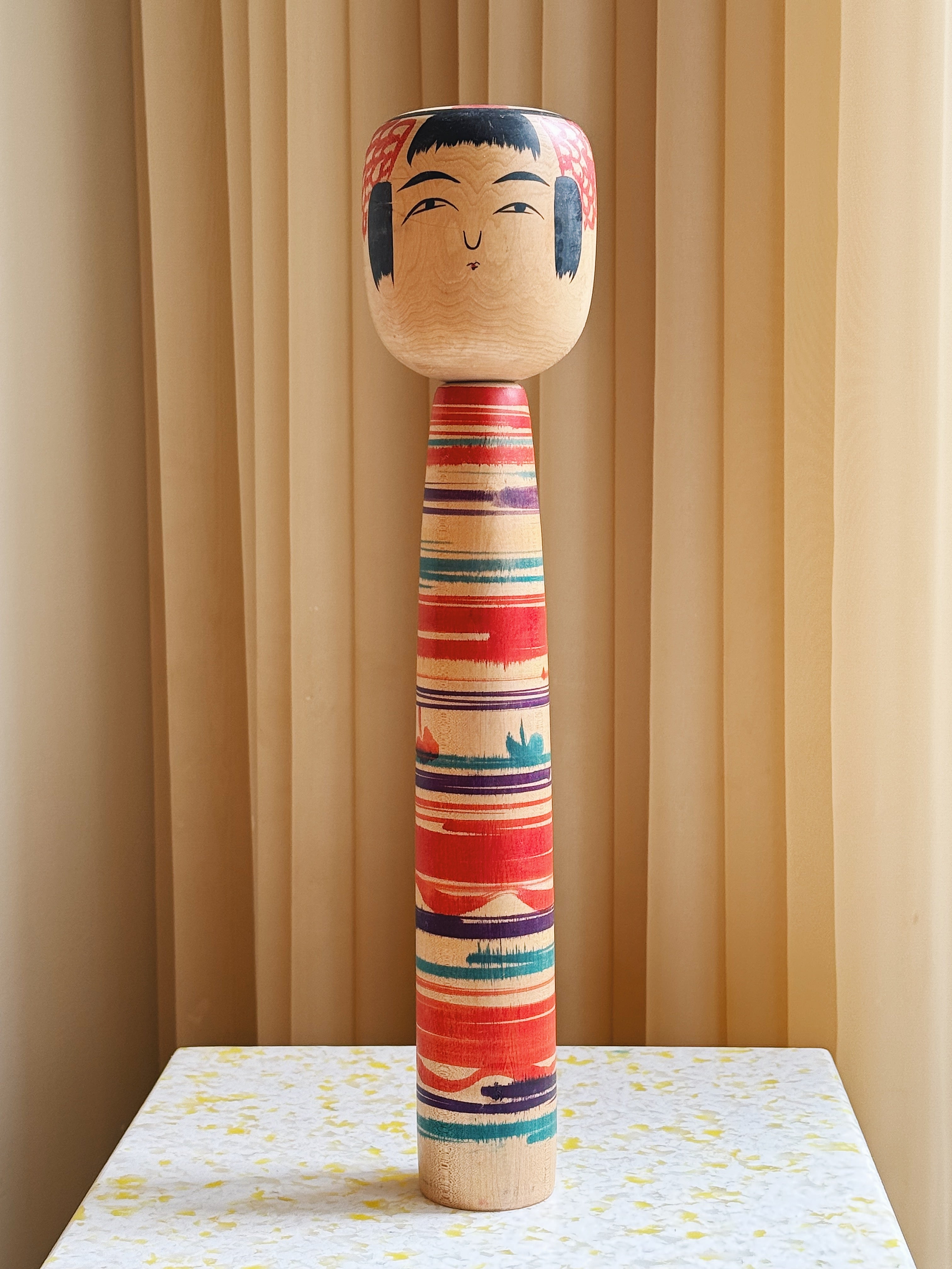 Vintage Kokeshi Dukke Nr. 189 fra Japan – Håndlavet | H40 cm Studio Hafnia