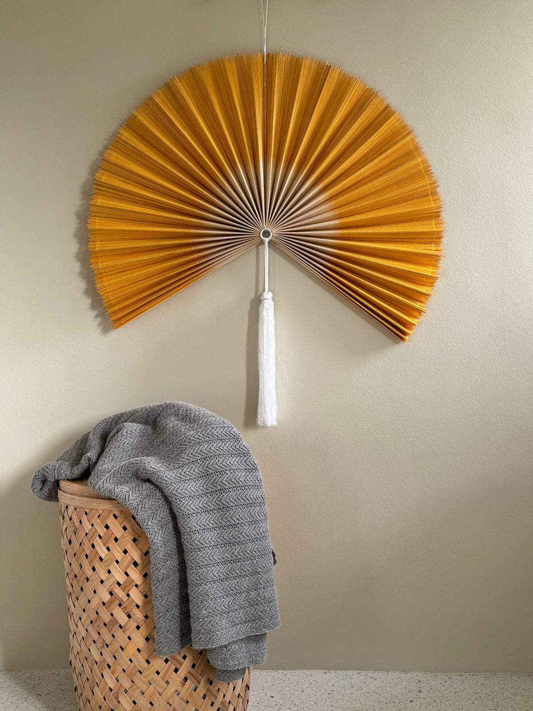 Handmade bamboo fan from Vietnam | Yellow - 2 sizes