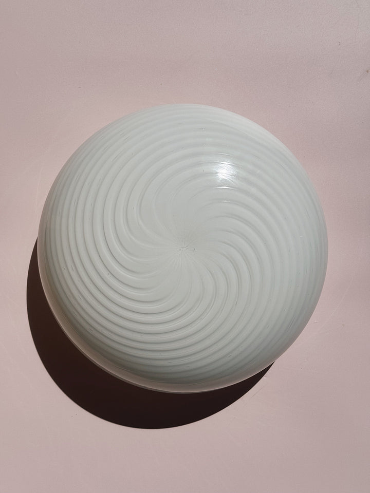 Vintage Murano Plafondlampe i Hvidt Swirl Glas | Loft-/Væglampe Ø29 cm Studio Hafnia