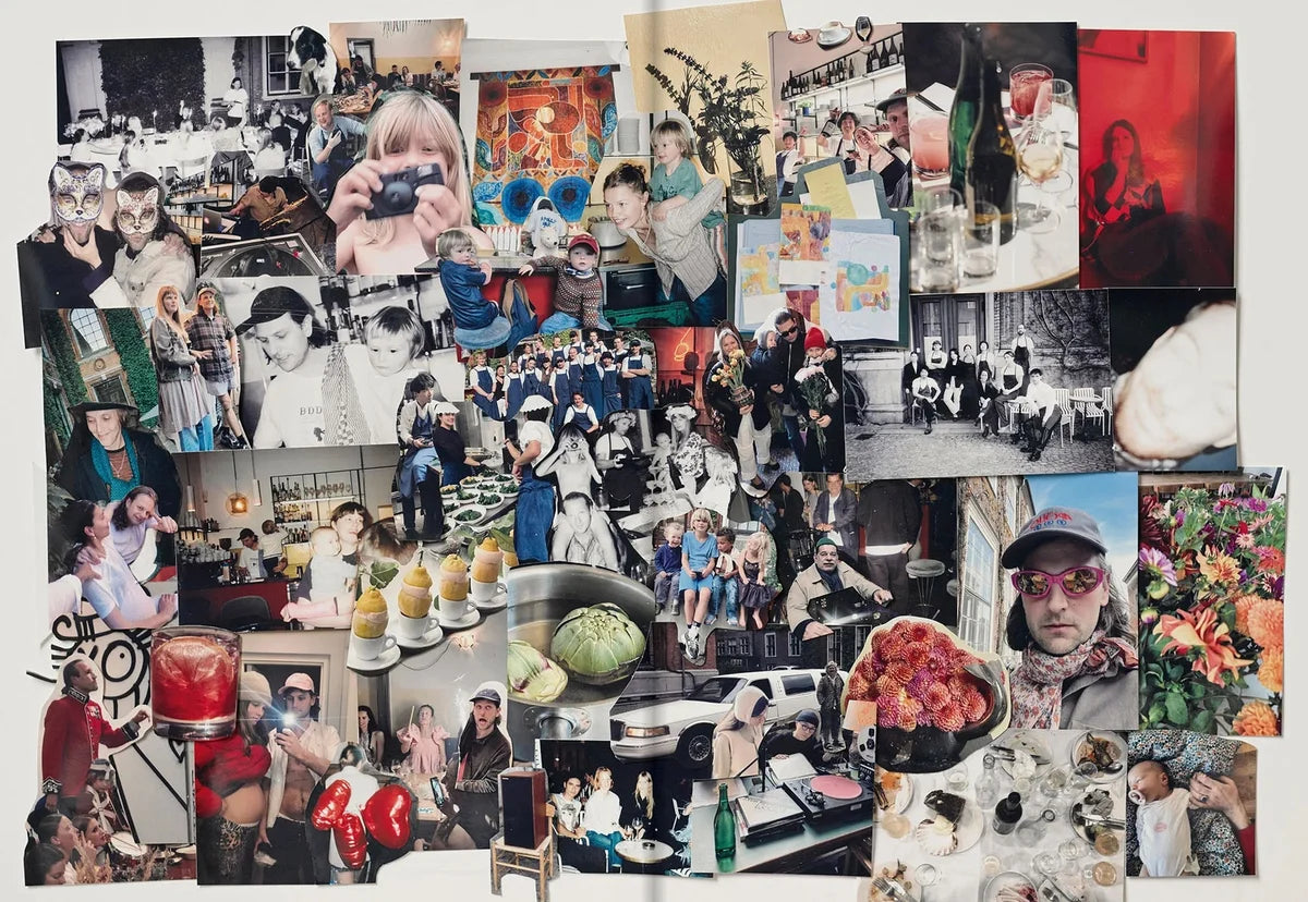Two-page photo collage of guests, parties, dishes and moments from Apollo's history