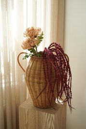 Amphora Vase in Woven Rattan with Handles | H34.5 cm – Handmade