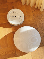Vintage Murano Swirl Plafond lofts/væglampe | Hvid 28 cm Murano