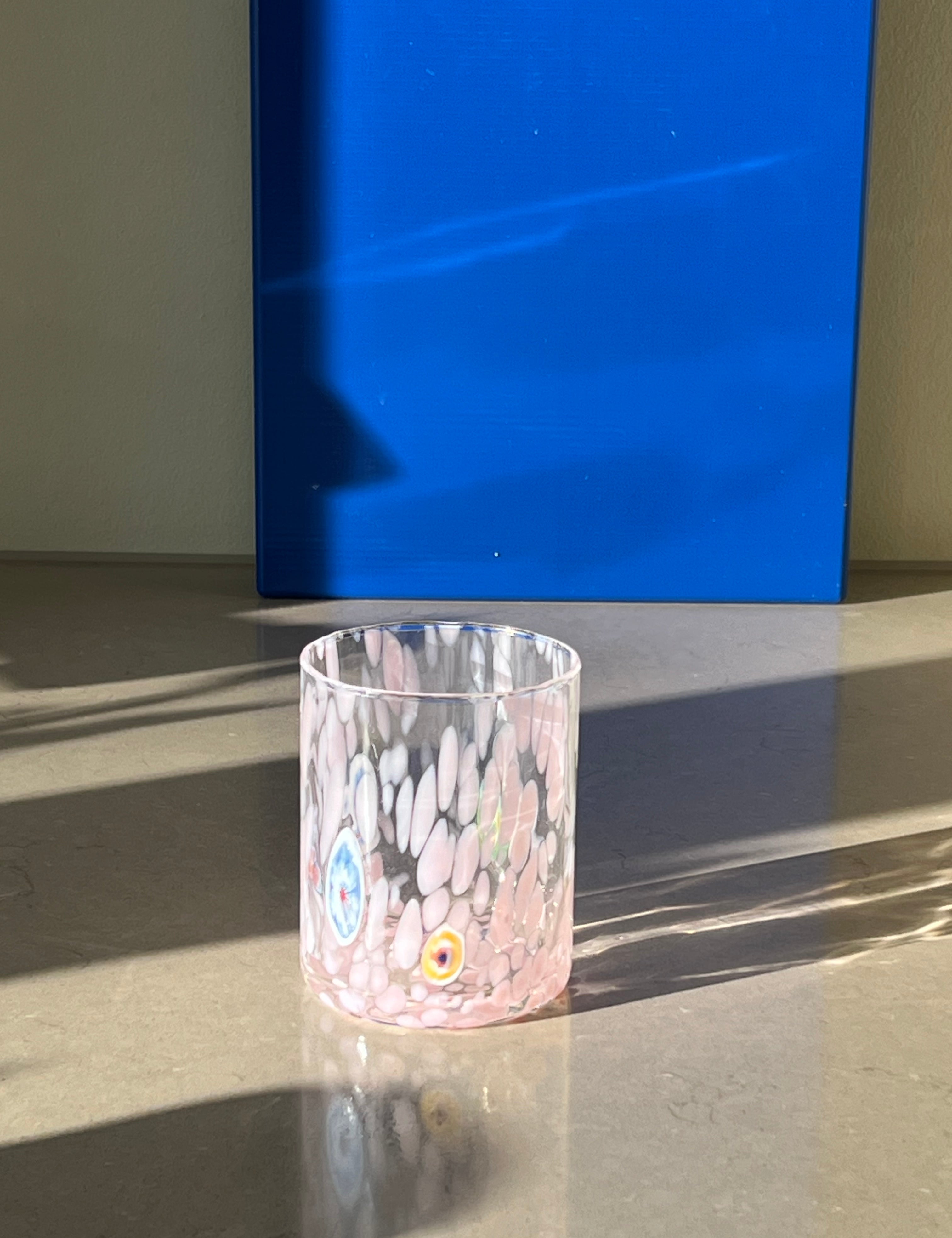 Murano Drikkeglas med flad bund | Pink Murano
