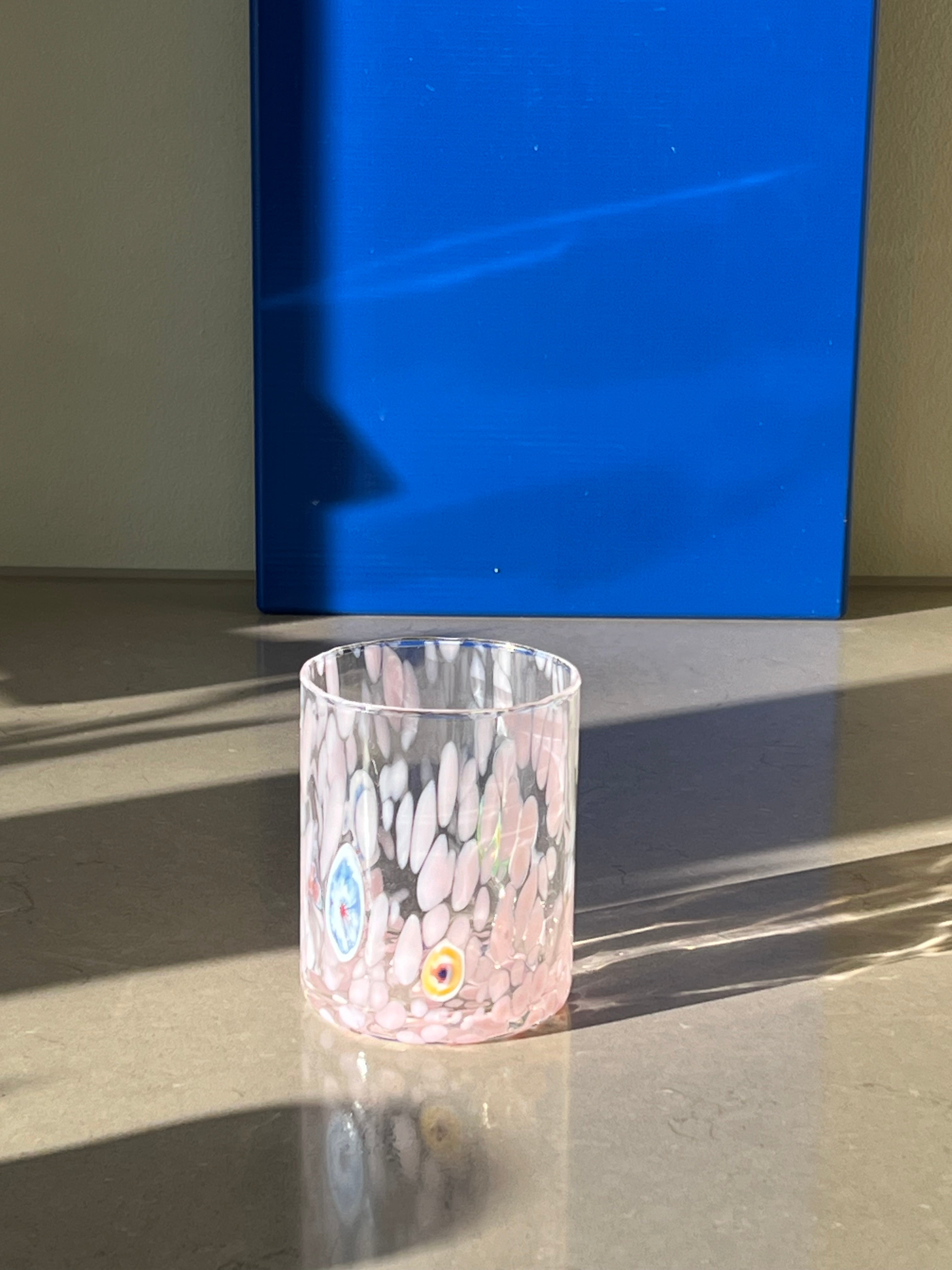 Murano Drikkeglas med flad bund | Pink Murano