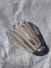 Håndblæst Murano Glas med Lys Pink og Hvide Striber Murano