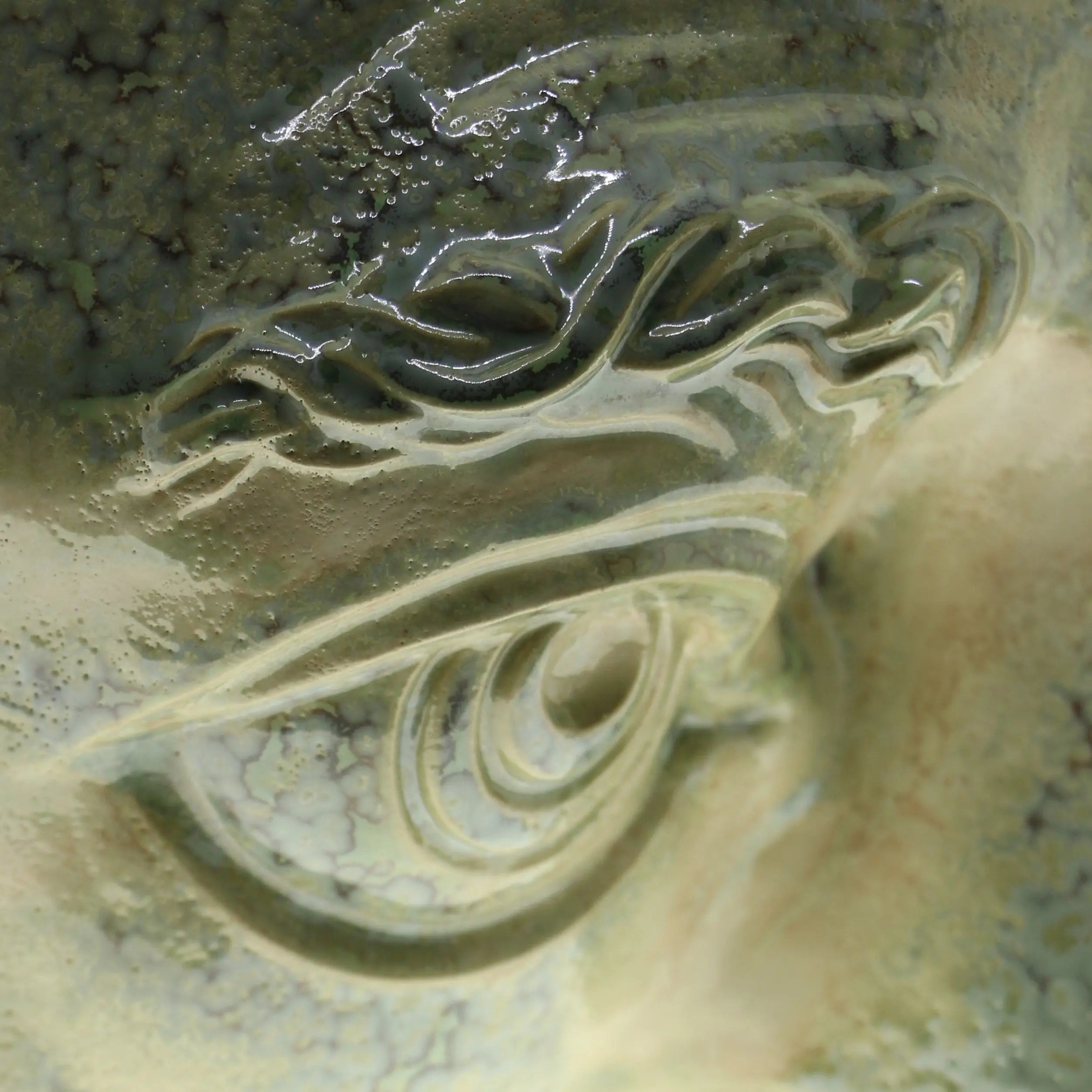 Bookend Eye (Right): Højre bogstøtte øje i CrystalGreen stentøj Laoru Laoru