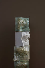 Laoru Laoru | Bookend Eye (Left): Venstre bogstøtte øje i CopperGreen lertøj Laoru Laoru