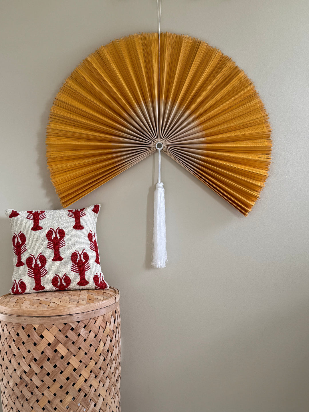 Handmade bamboo fan from Vietnam | Yellow - 2 sizes