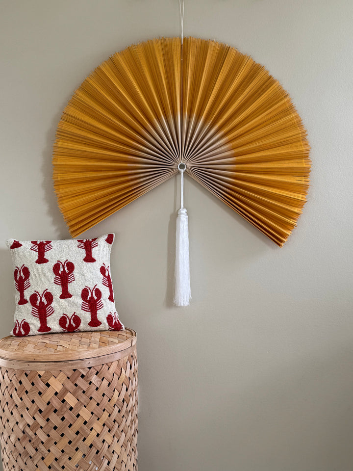 Handmade bamboo fan from Vietnam | Yellow - 2 sizes