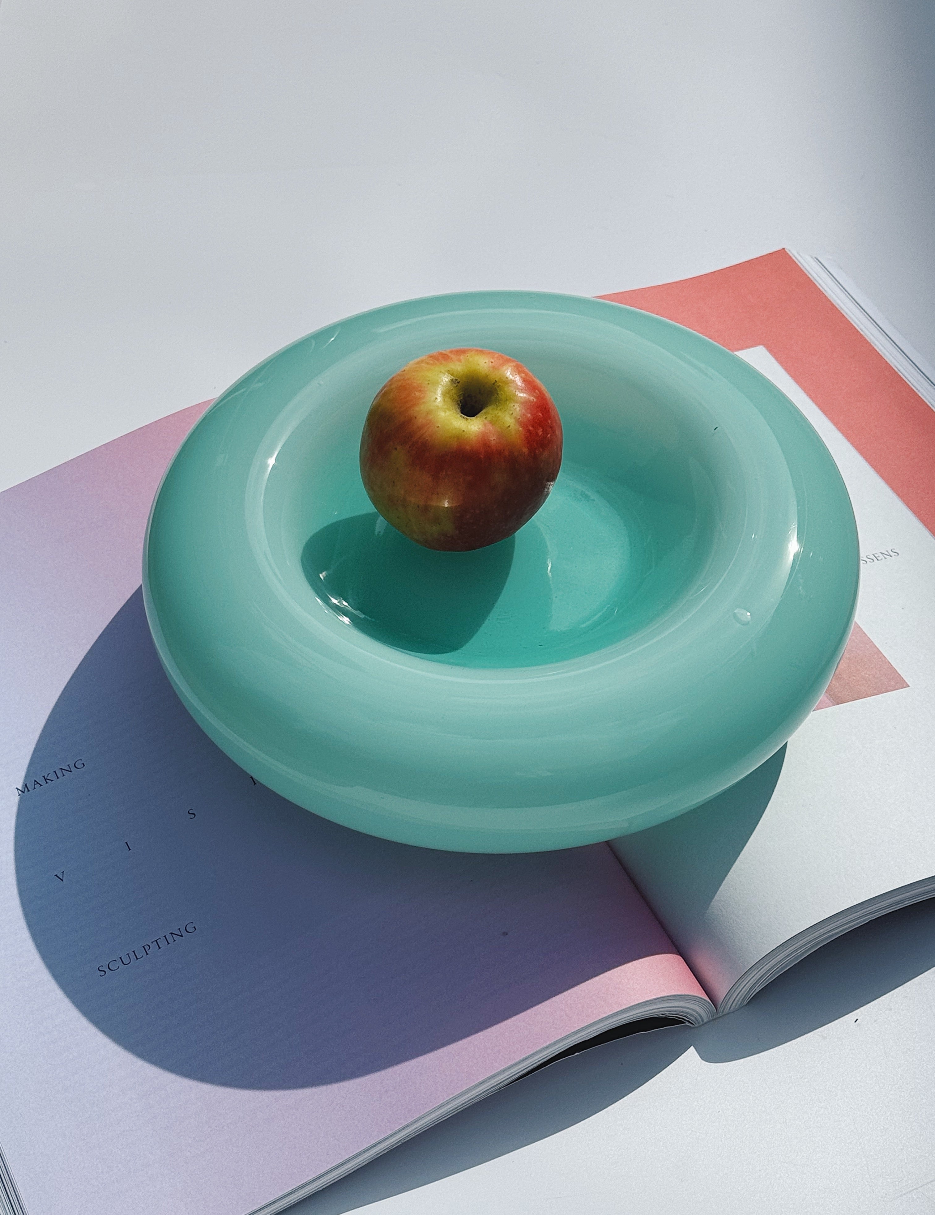 Vintage Murano Skål i Lysegrøn Opalglas | D24 cm Murano