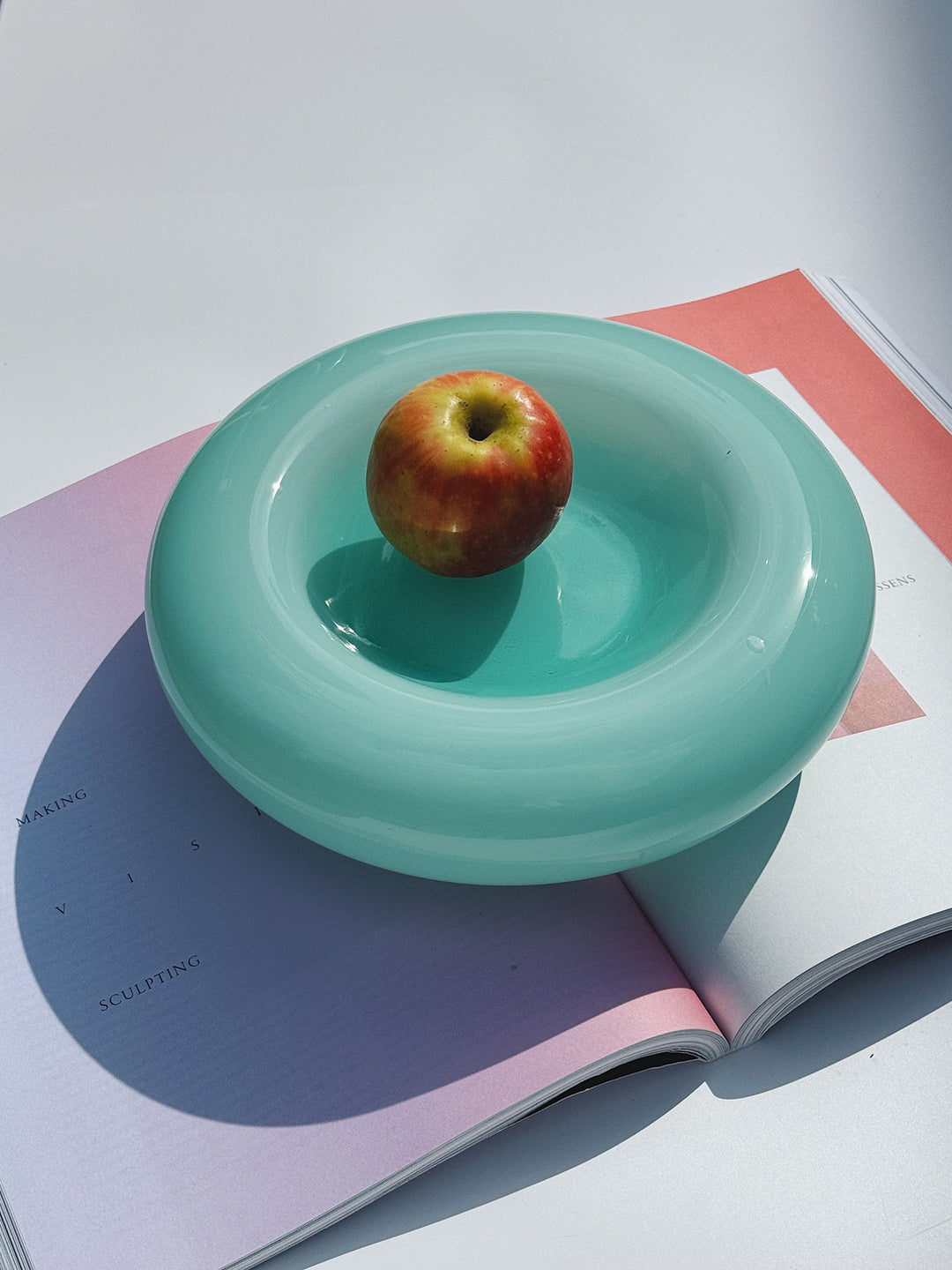 Vintage Murano Skål i Lysegrøn Opalglas | D24 cm Murano