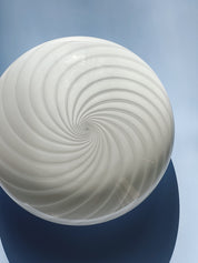 Vintage Murano Swirl Plafond lofts/væglampe | Hvid 30 cm Murano