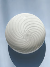 Vintage Murano Swirl Plafond lofts/væglampe | Hvid 30 cm Murano